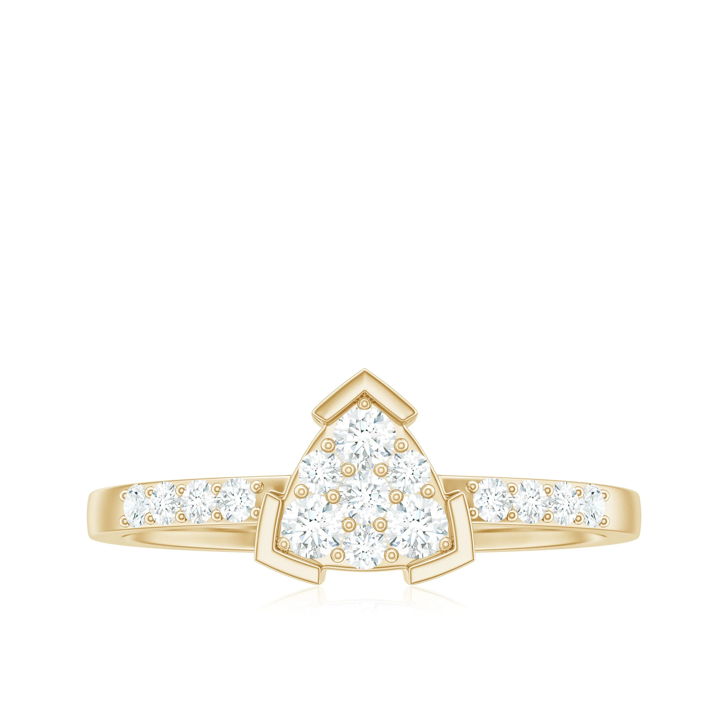 1/2 CT Round Cubic Zirconia Triangular Engagement Ring