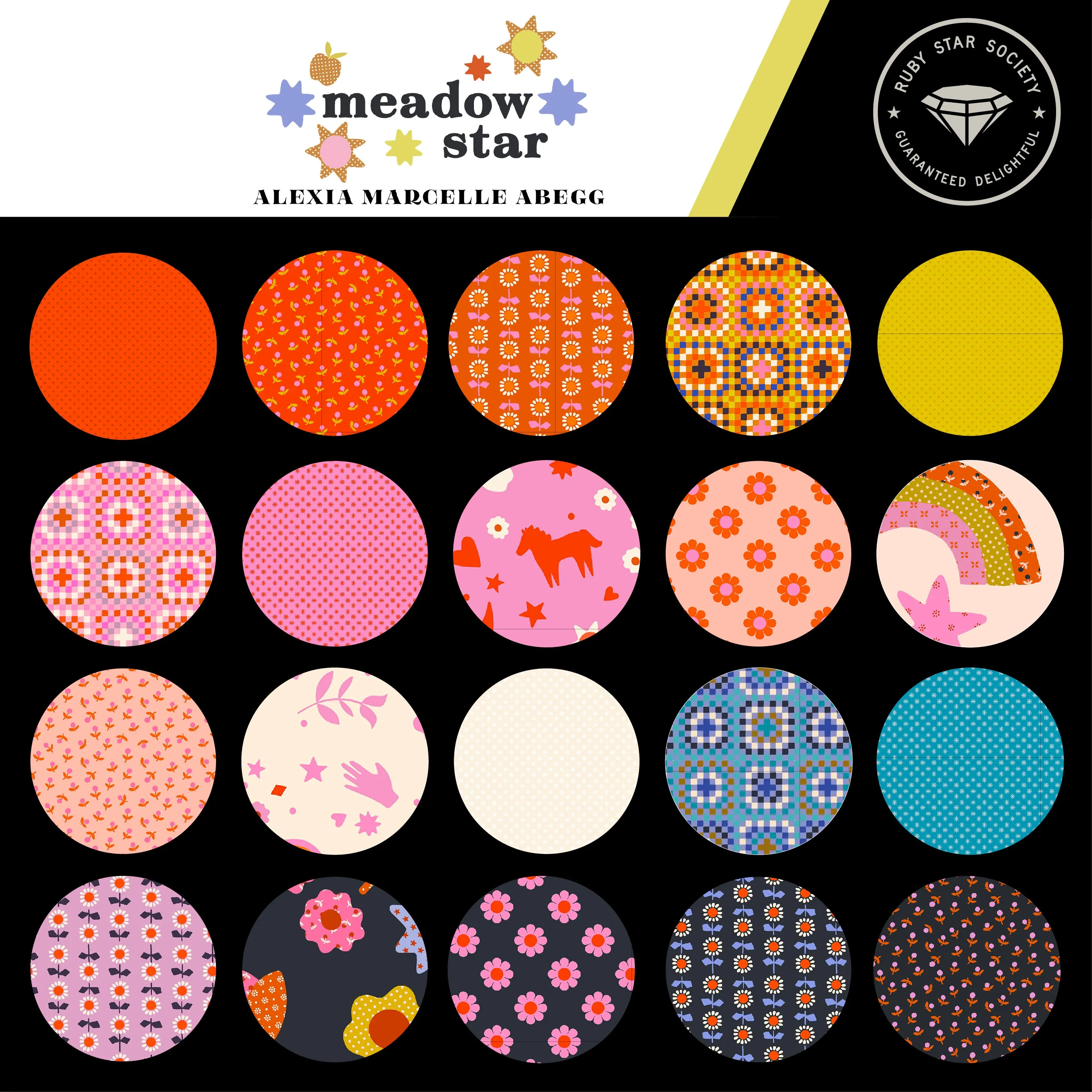 1/2 Yard -  Meadow Star Natural RS4104 11 by  Alexia Abegg