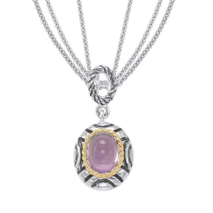 1.33CT Amethyst Pendant In 18K Gold And 925 Sterling Silver (147P5388)