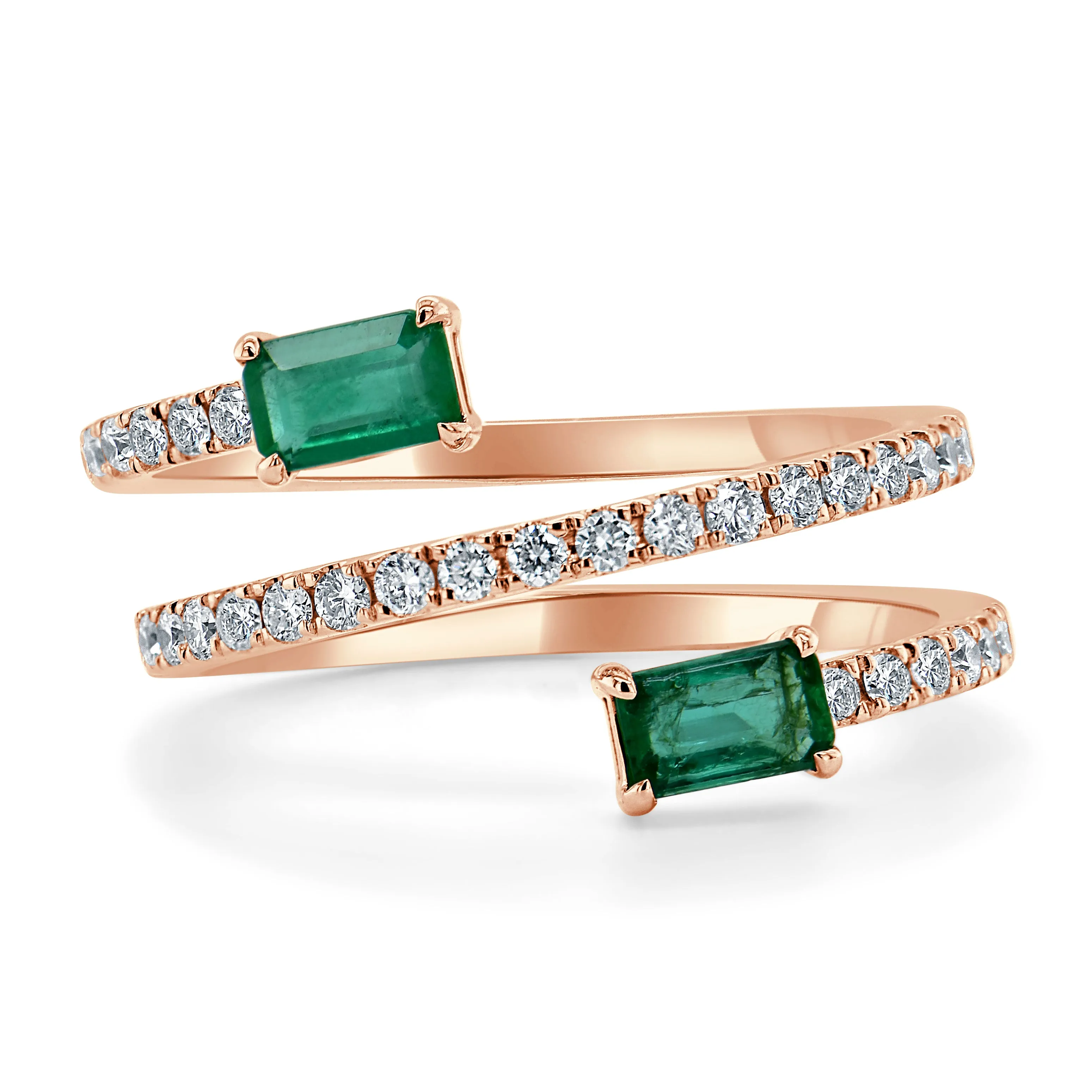 14k Gold, Gemstone & Diamond Wrap Ring