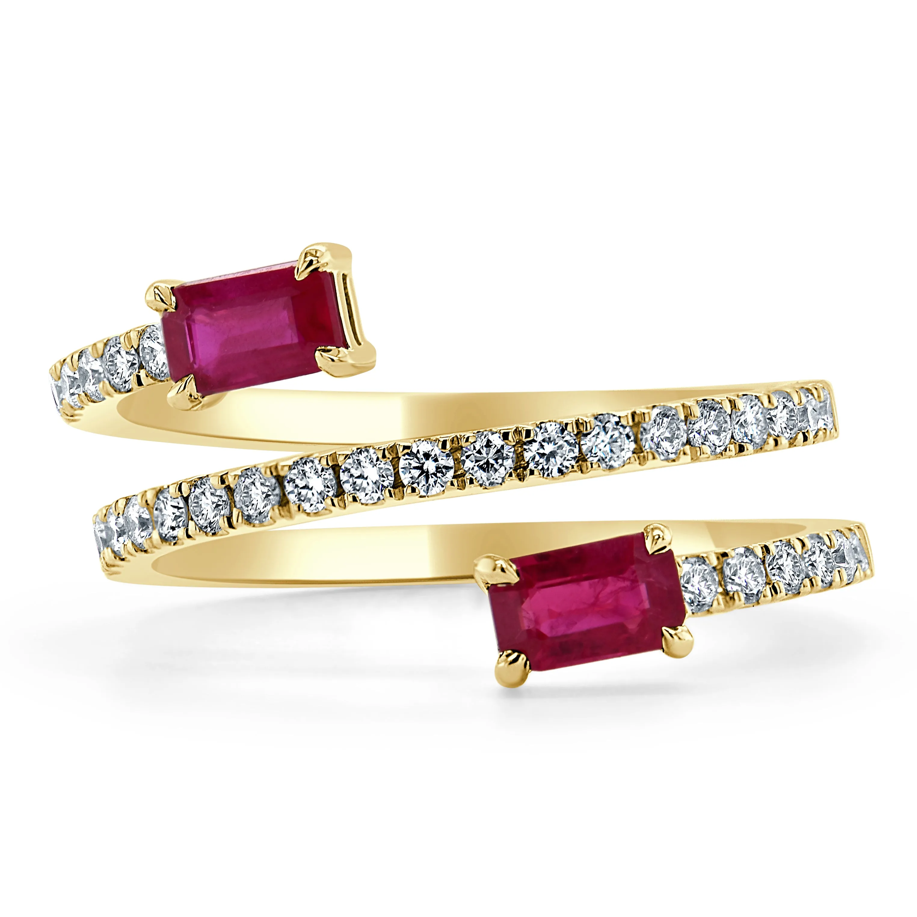 14k Gold, Gemstone & Diamond Wrap Ring