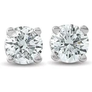 14k White Gold Diamond Stud Earrings - 0.80cttw