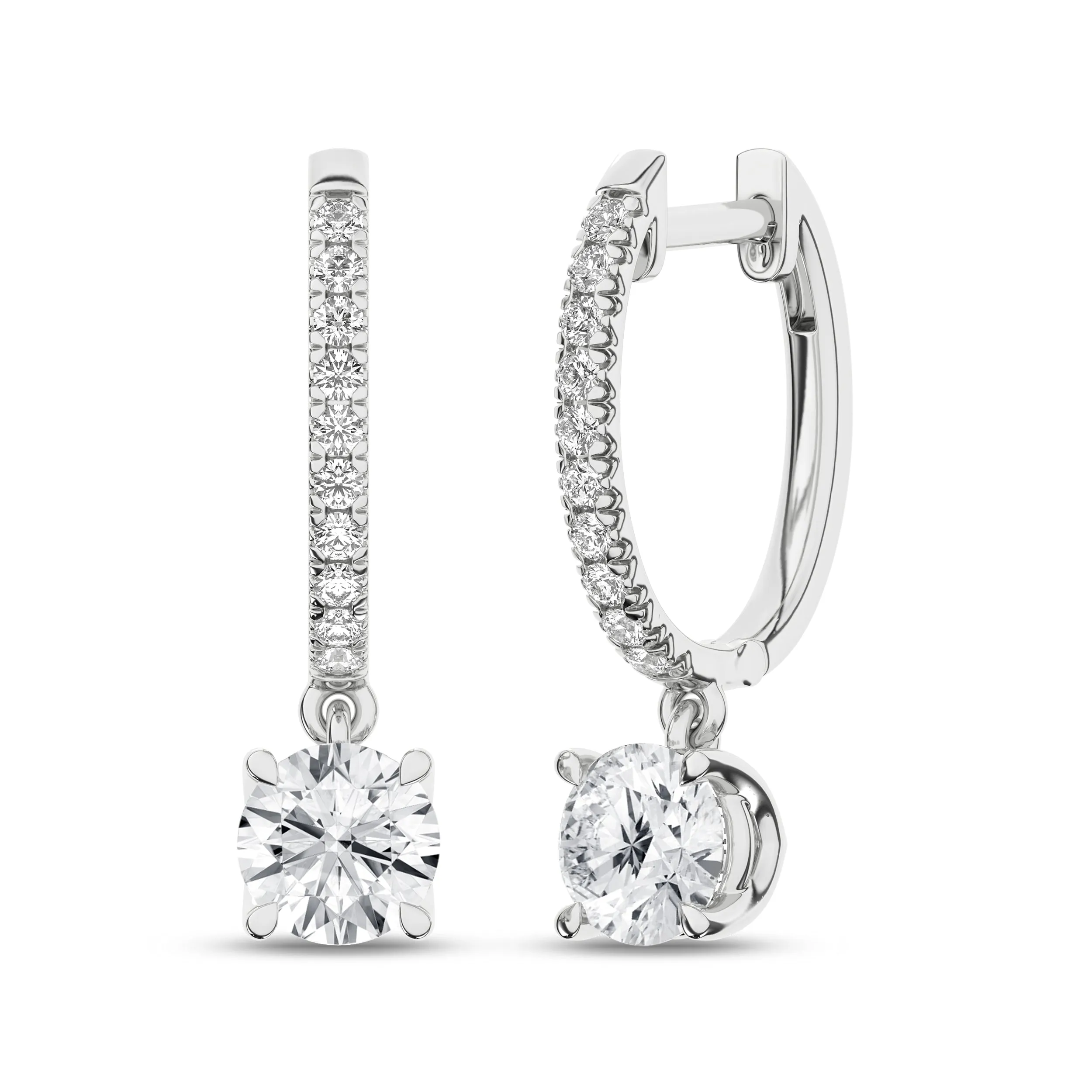 14K White Lab Grown Diamond Drop Earrings