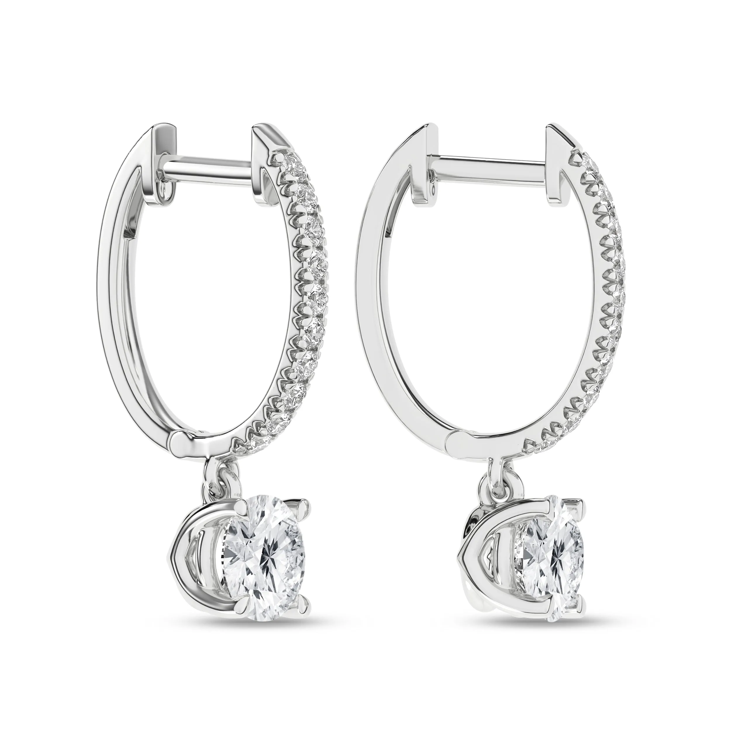 14K White Lab Grown Diamond Drop Earrings