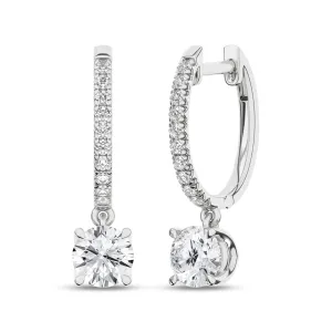 14K White Lab Grown Diamond Drop Earrings
