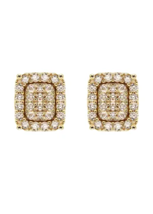14K Yellow Gold Diamond Earrings For Men | 0.54 Carats | 2.86 Grams