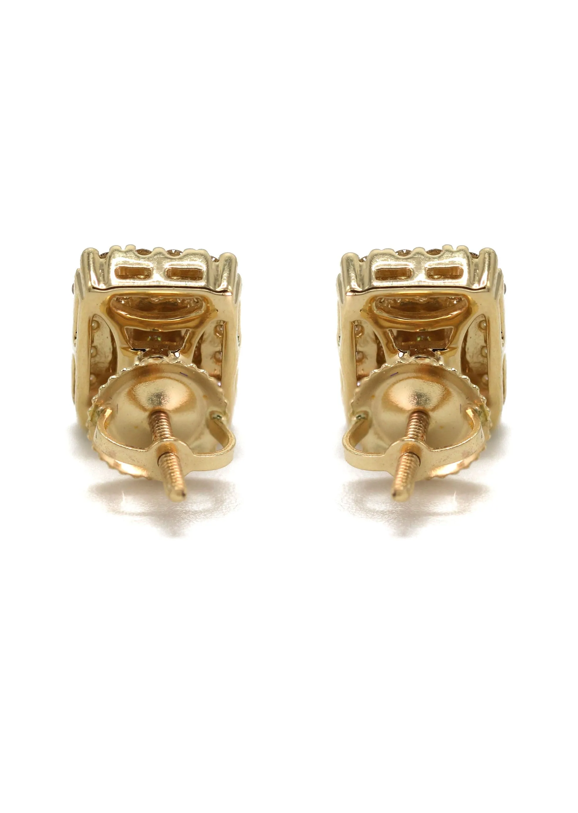 14K Yellow Gold Diamond Earrings For Men | 0.54 Carats | 2.86 Grams