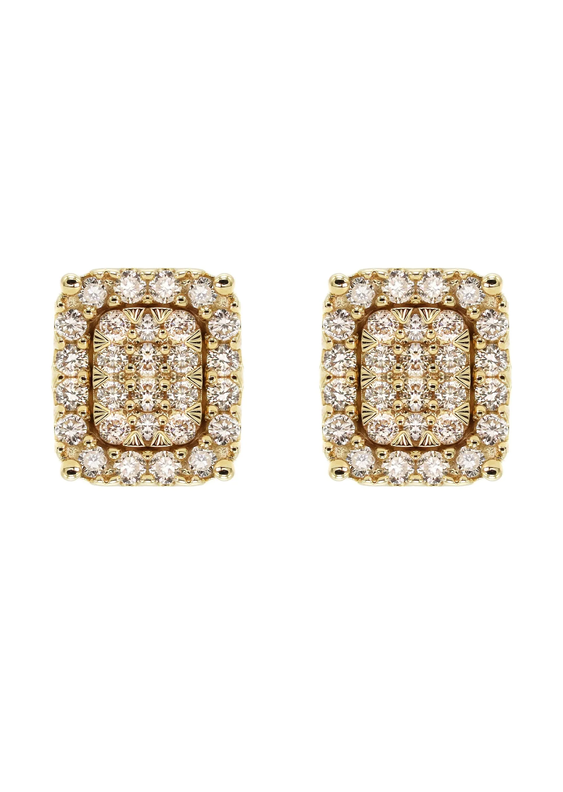 14K Yellow Gold Diamond Earrings For Men | 0.54 Carats | 2.86 Grams