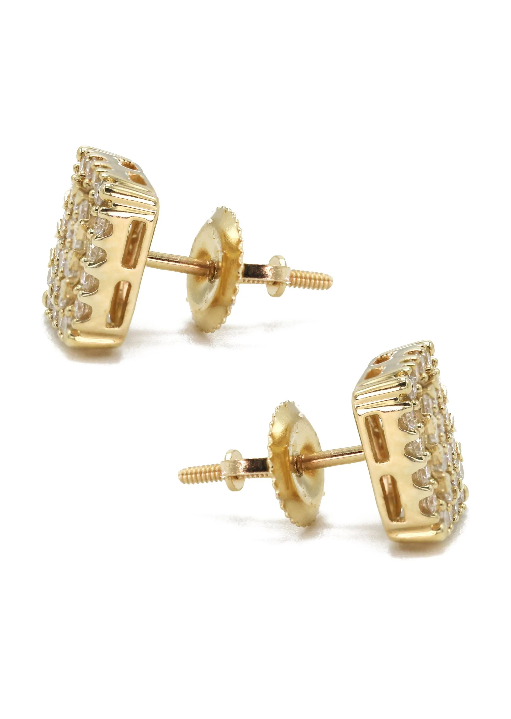 14K Yellow Gold Diamond Earrings For Men | 0.54 Carats | 2.86 Grams