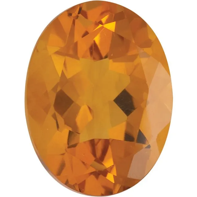 14KT GOLD 1.32 CTW CITRINE & 0.10 CTW DIAMOND 3 STONE OVAL HALO RING