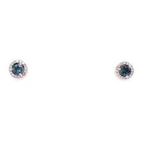 14KW Alexanderite And Diamond Stud Fashion Earrings