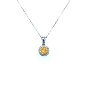 .15CT CITRINE NECKLACE SET 14K WHITE GOLD REGARD JEWELRY AUSTIN, TX.