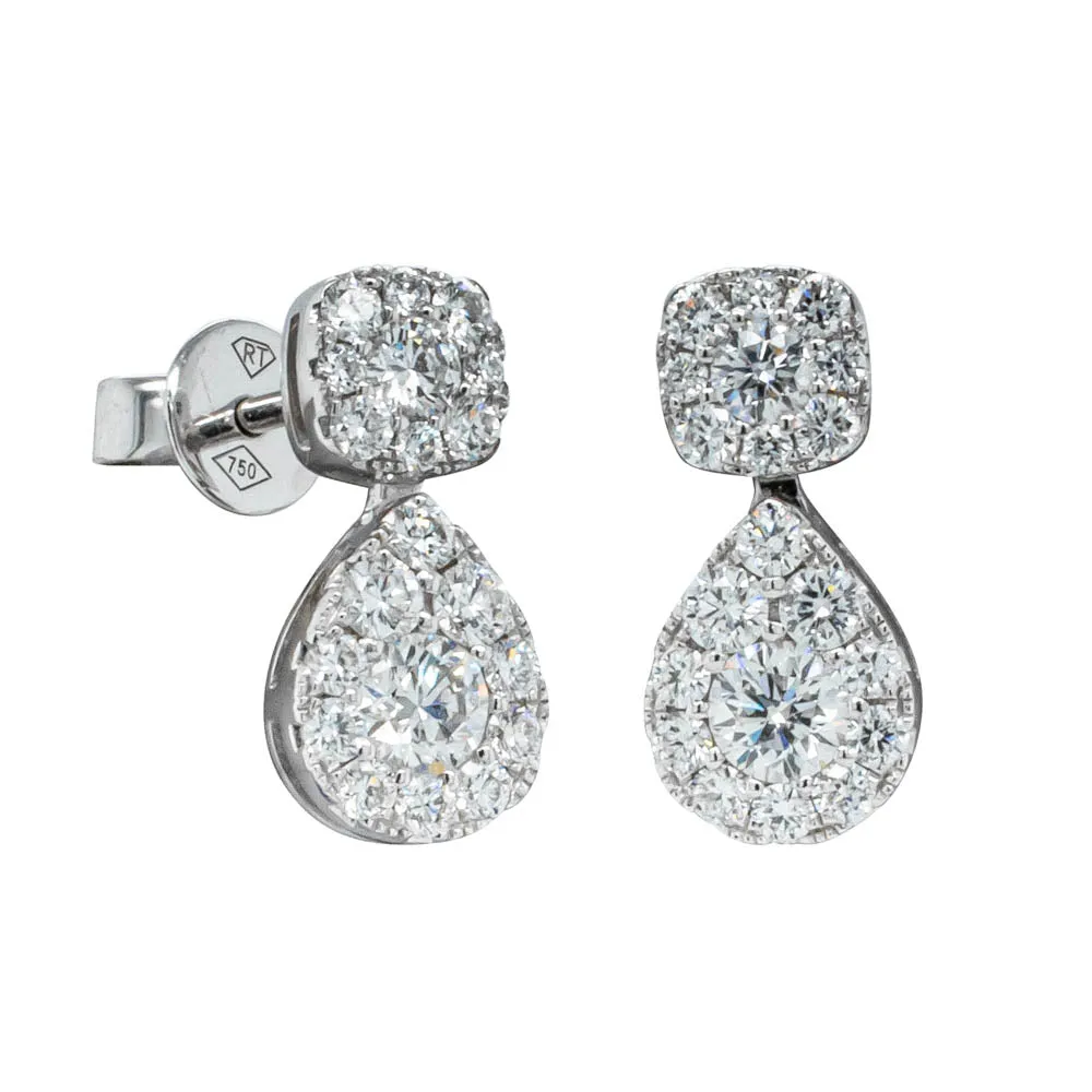18ct White Gold 1.00ct Diamond Earrings