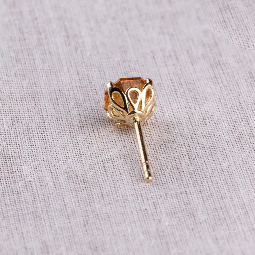 18ct Yellow Gold Citrine Octavia Stud Earrings