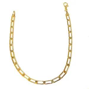 18K Gold Filled Flat Paper Clip Chain Anklet