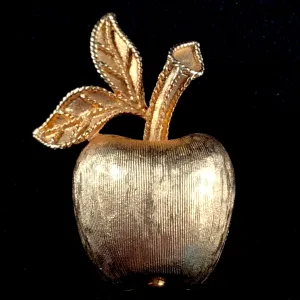 1974 Avon Gilded Apple Brooch