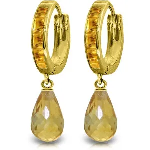 5.35 Carat 14K Solid Yellow Gold Olympia Citrine Earrings