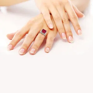 7.45 Carat 14K Solid White Gold Compliments Ruby Diamond Ring