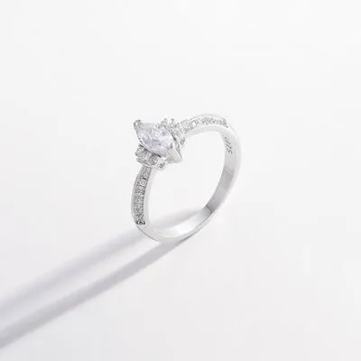 925 Sterling Silver Inlaid Zircon Ring
