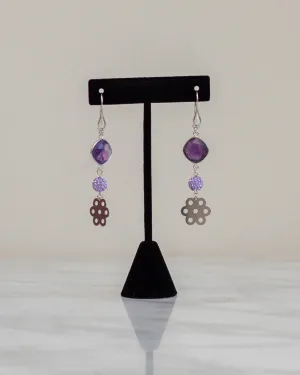 Amethyst Floral Earrings