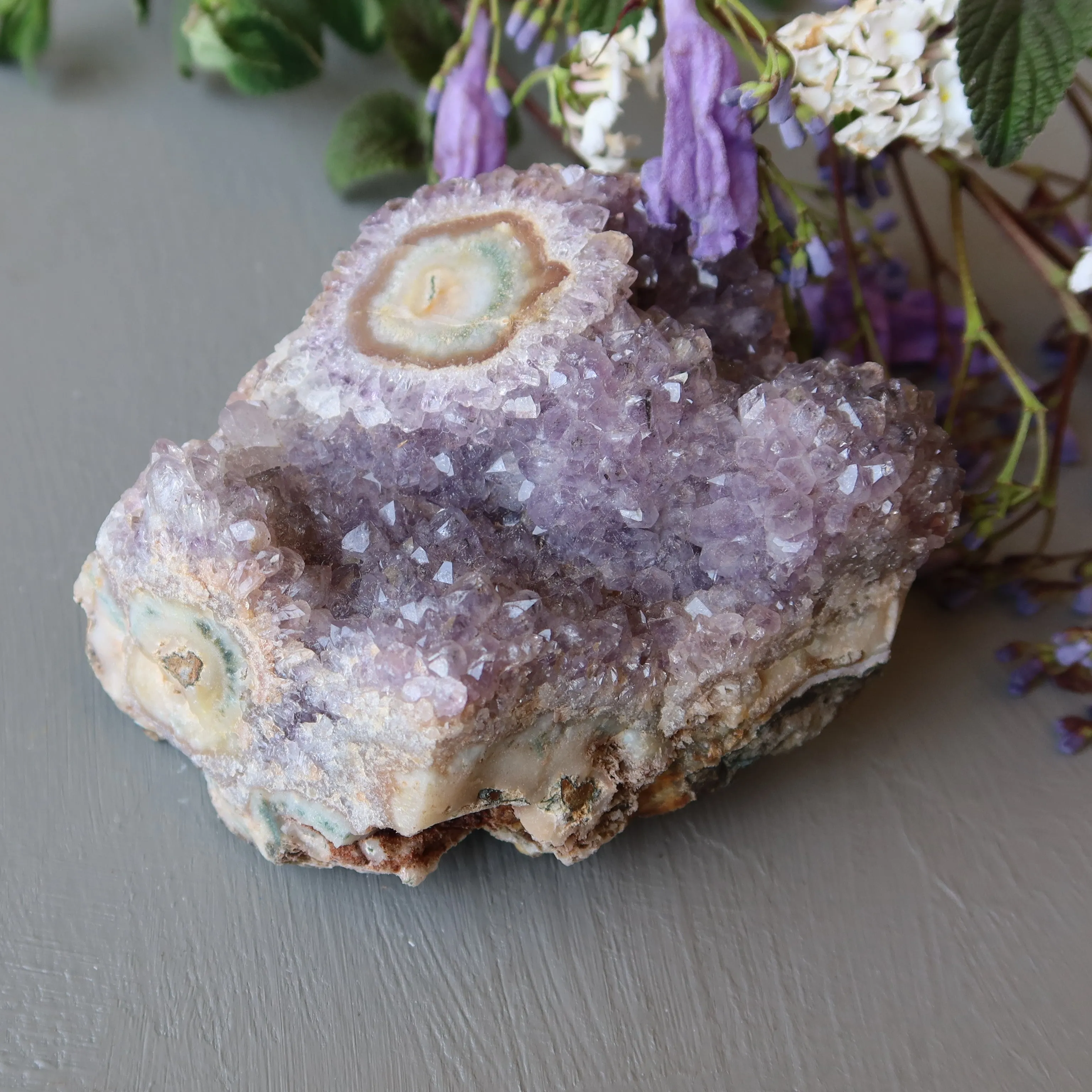 Amethyst Flower Child Cluster Rare Protective Eye Intuitive Gem