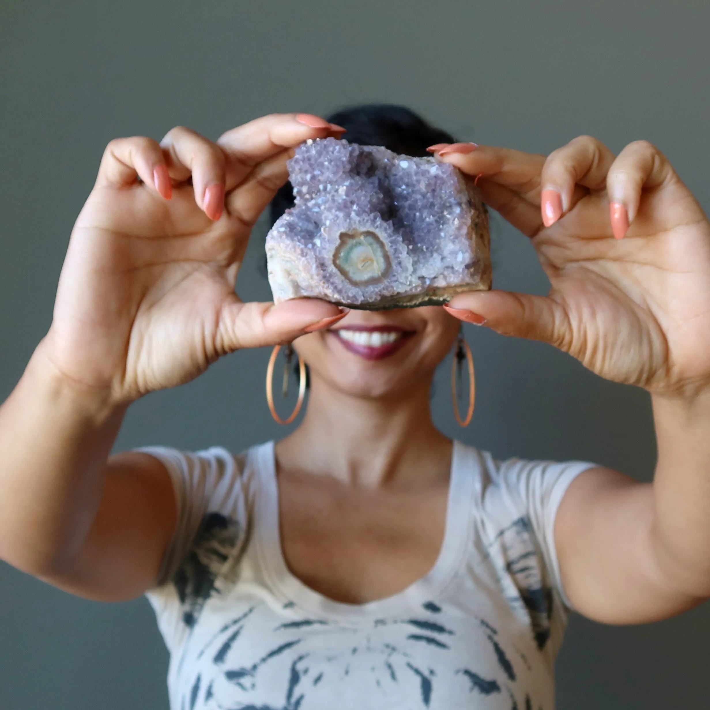 Amethyst Flower Child Cluster Rare Protective Eye Intuitive Gem