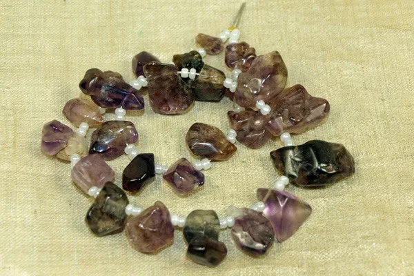 Amethyst nuggetty briolette beads