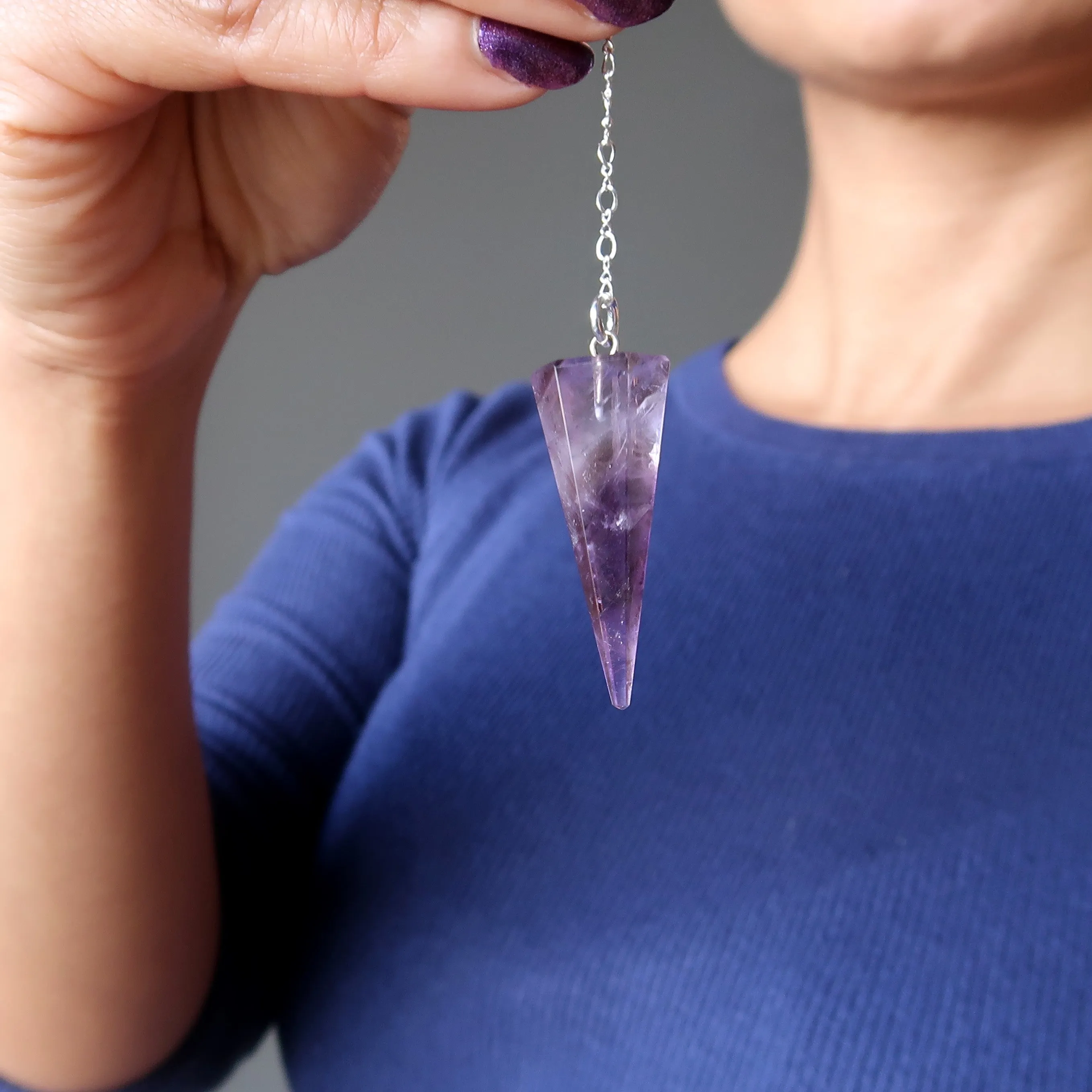 Amethyst Pendulum Violet Visions Sterling Silver