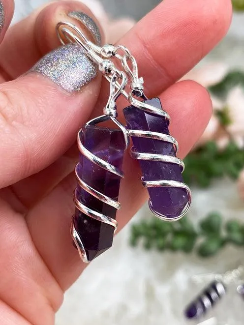 Amethyst Point Earrings
