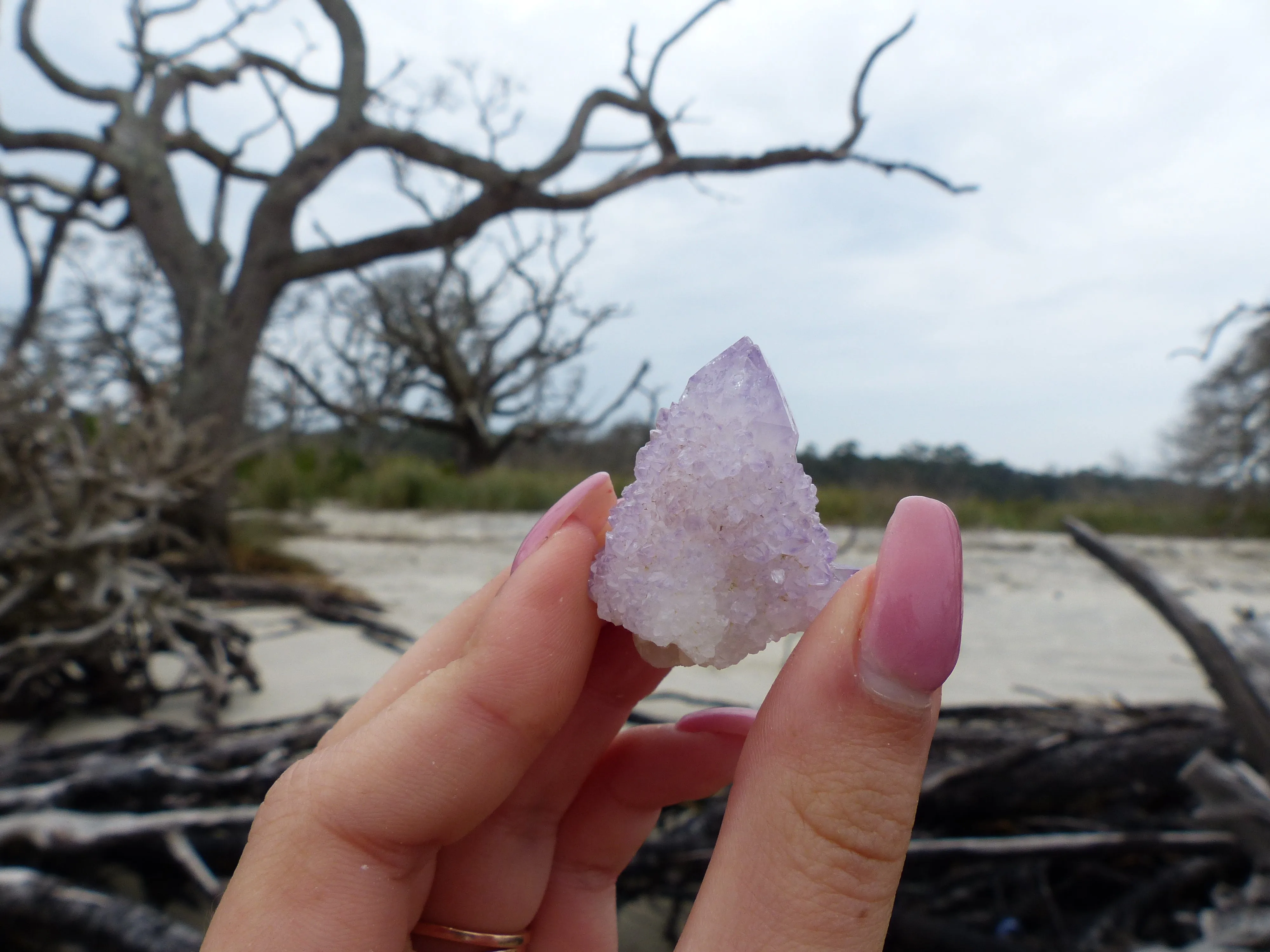 Amethyst Spirit Quartz Point, Amethyst Cactus Quartz (#8)