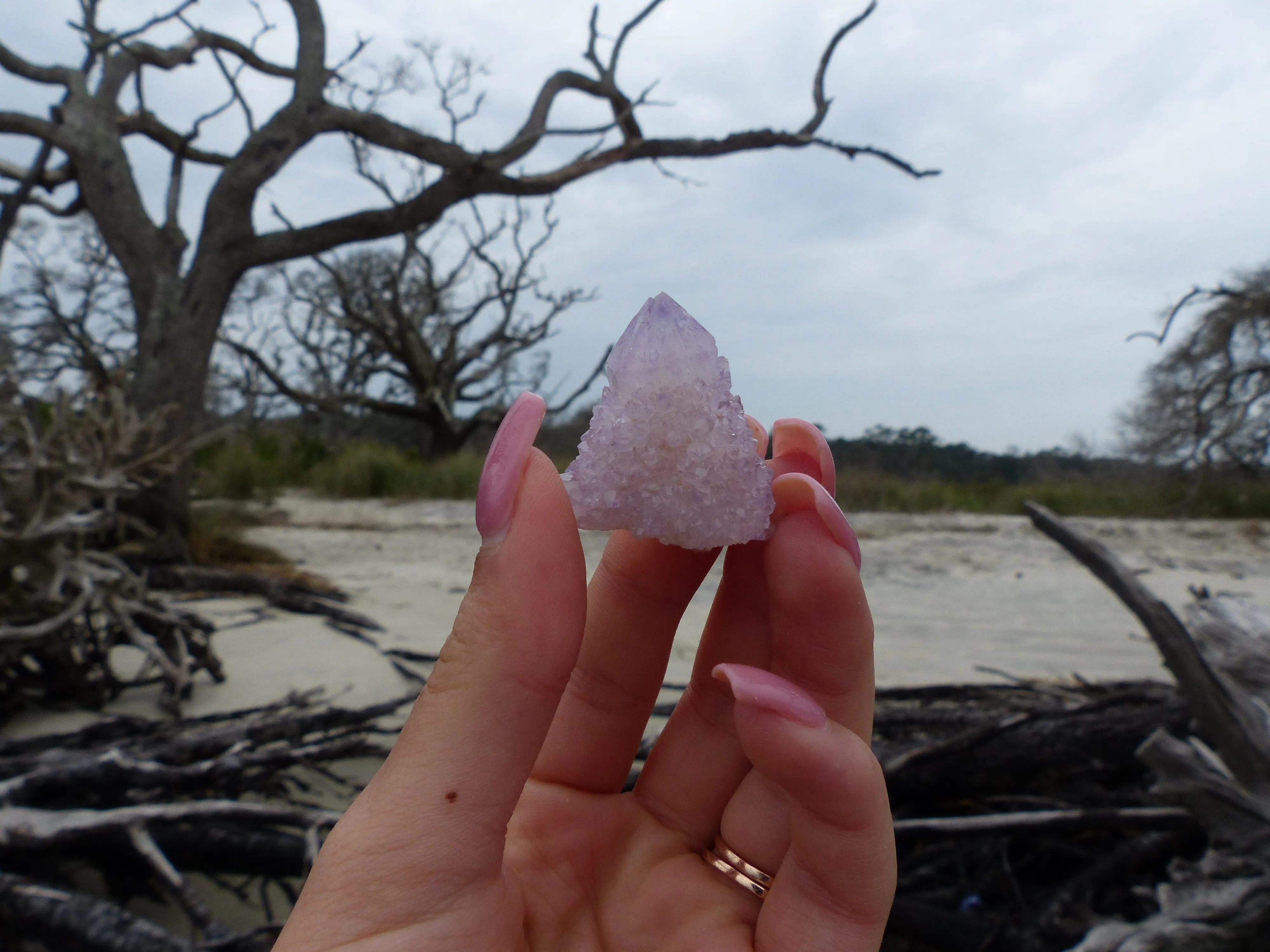 Amethyst Spirit Quartz Point, Amethyst Cactus Quartz (#8)