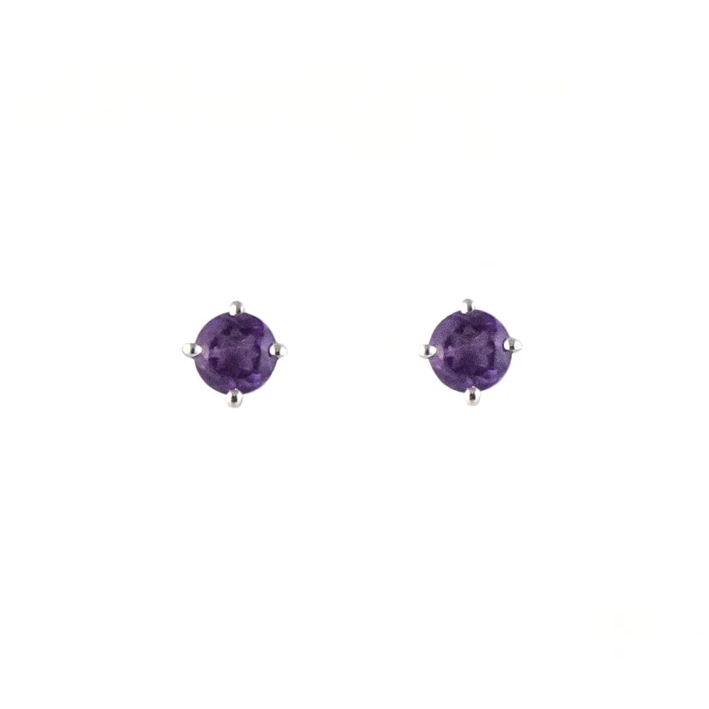 Amethyst Sterling Silver Stud Earrings