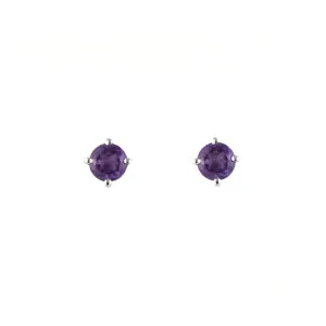 Amethyst Sterling Silver Stud Earrings