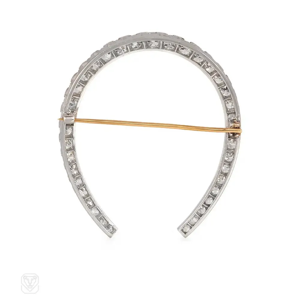 Antique diamond horseshoe brooch