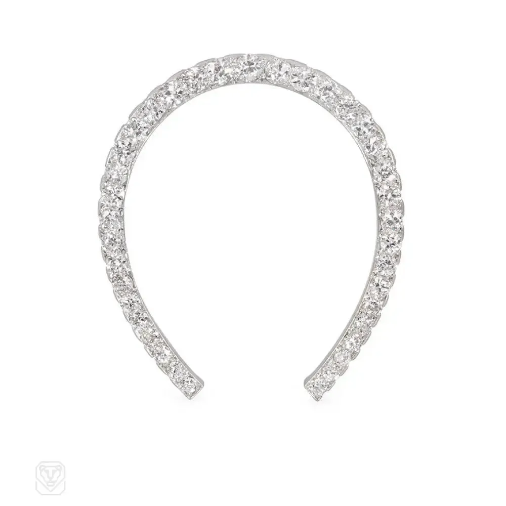 Antique diamond horseshoe brooch