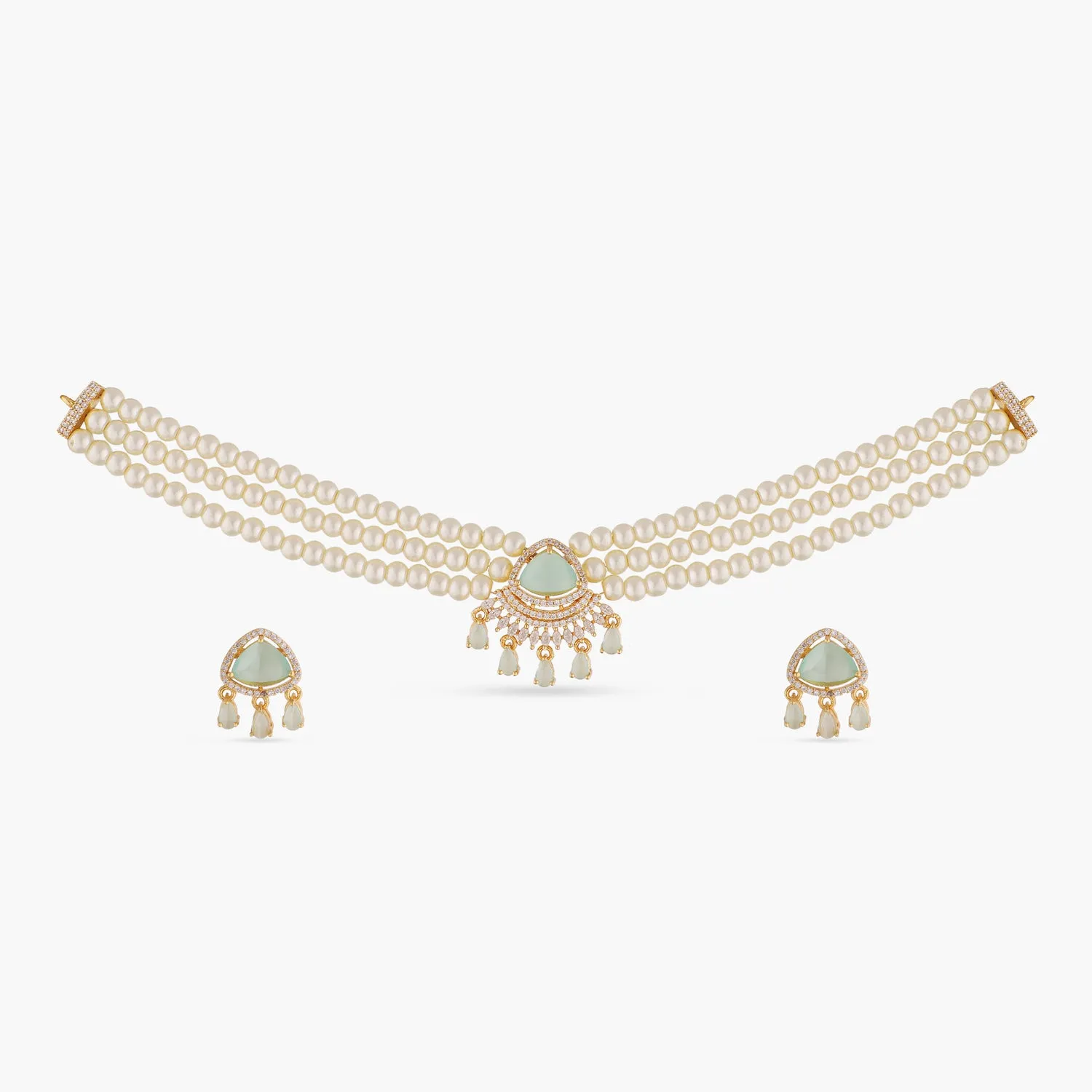 Bella Nakshatra CZ Pearl Choker Set