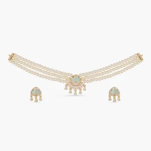 Bella Nakshatra CZ Pearl Choker Set