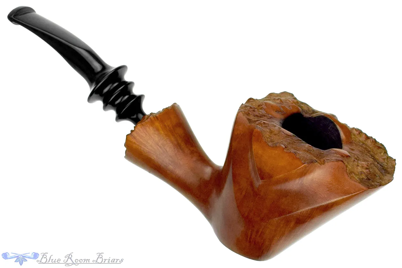 Bjarne Hand Carved Bent Freehand with Plateaux Estate Pipe