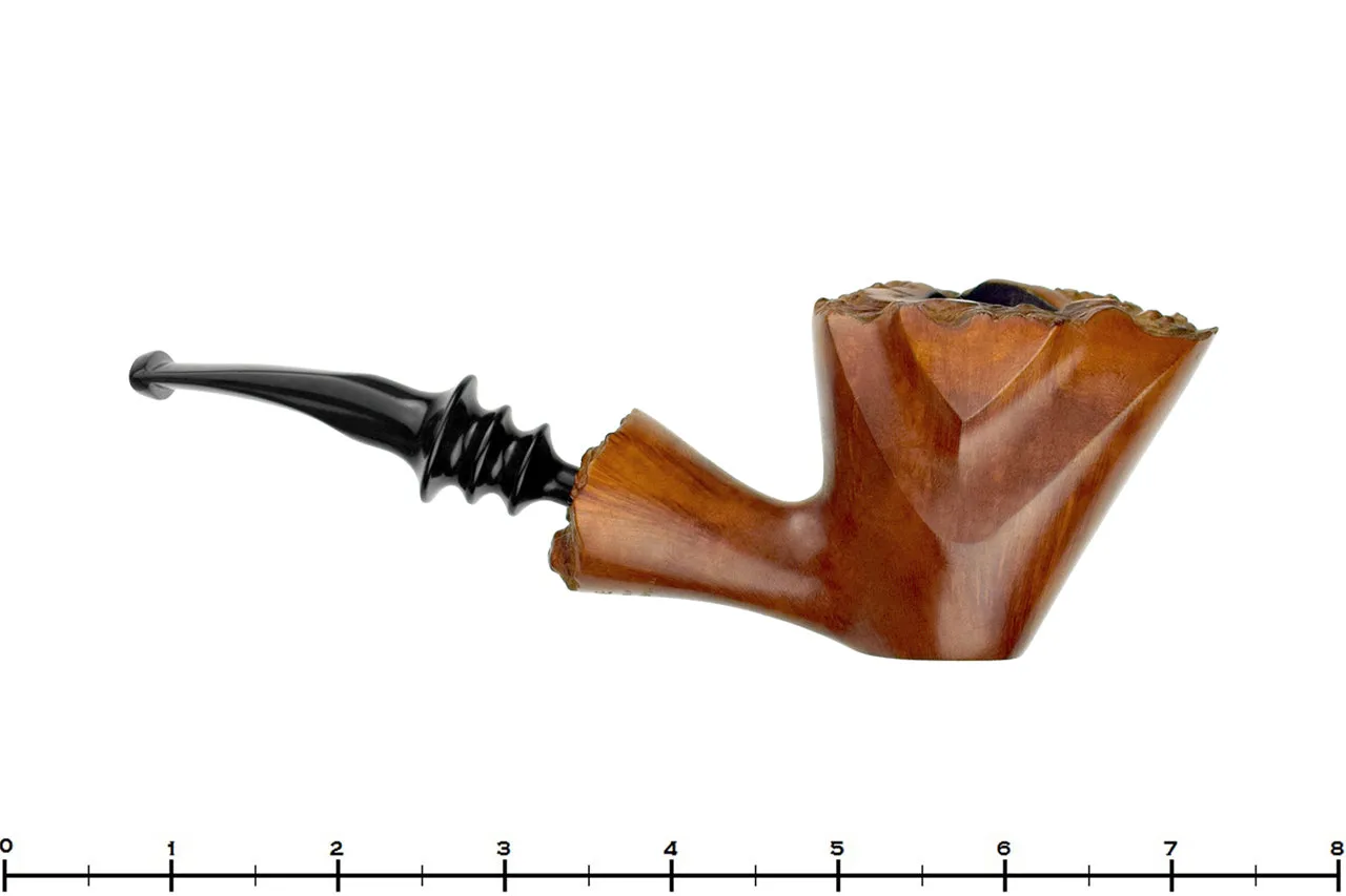 Bjarne Hand Carved Bent Freehand with Plateaux Estate Pipe