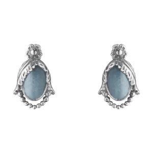 Blue Quartz Heritage Ear Clips - Silver - 20001221