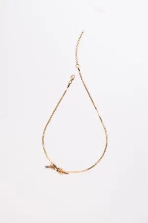 Bow Herringbone Chain Choker