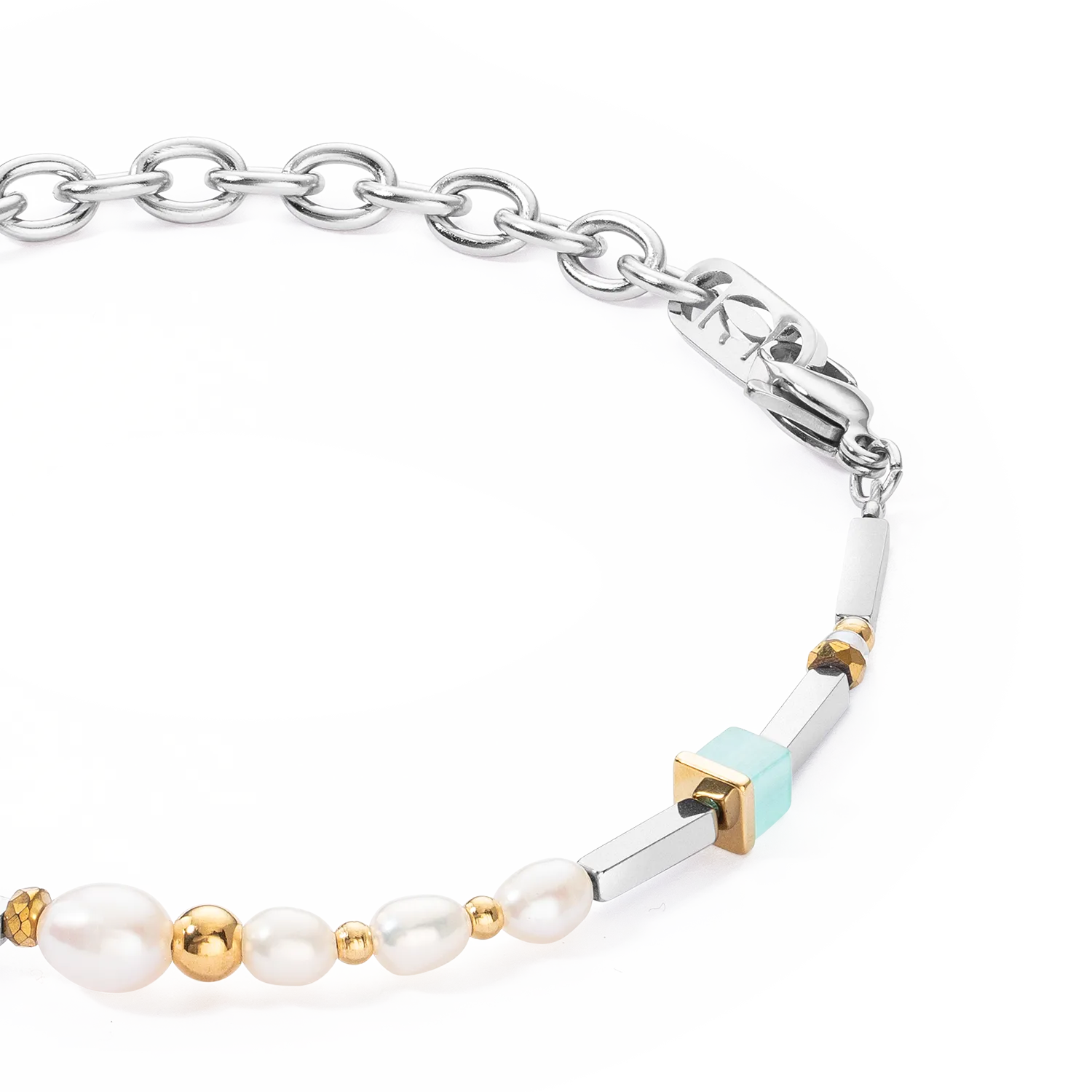 Bracelet Cool Romantic Cubes & Pearls bicolour