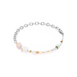 Bracelet Cool Romantic Cubes & Pearls bicolour