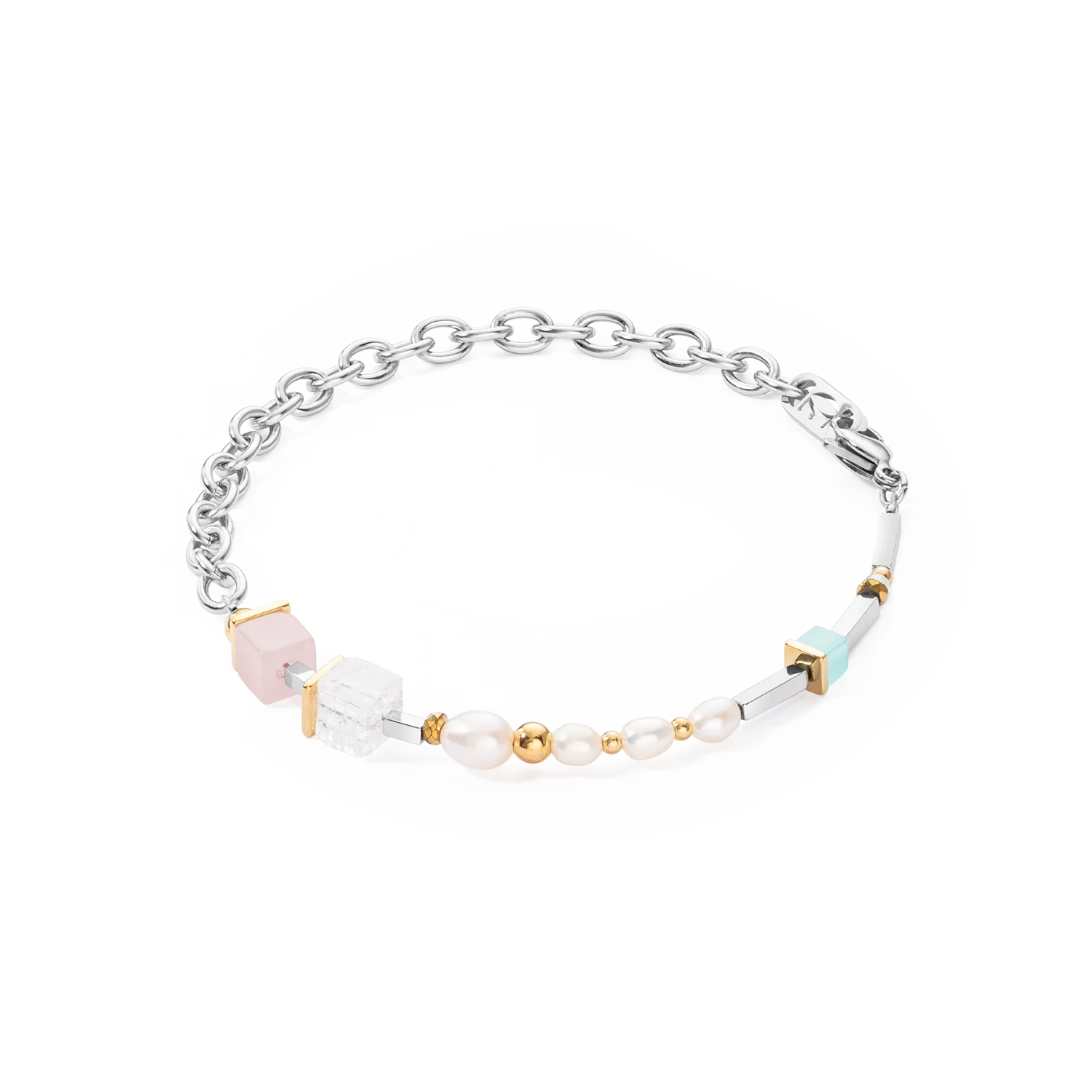 Bracelet Cool Romantic Cubes & Pearls bicolour