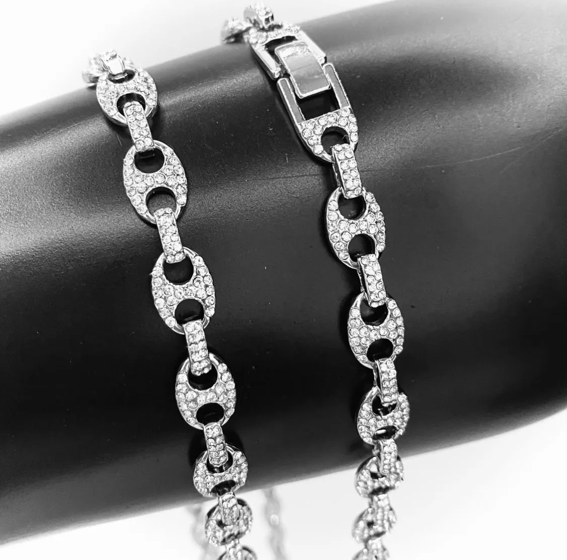 Bracelet Rhinestone Oval Link Large-Large