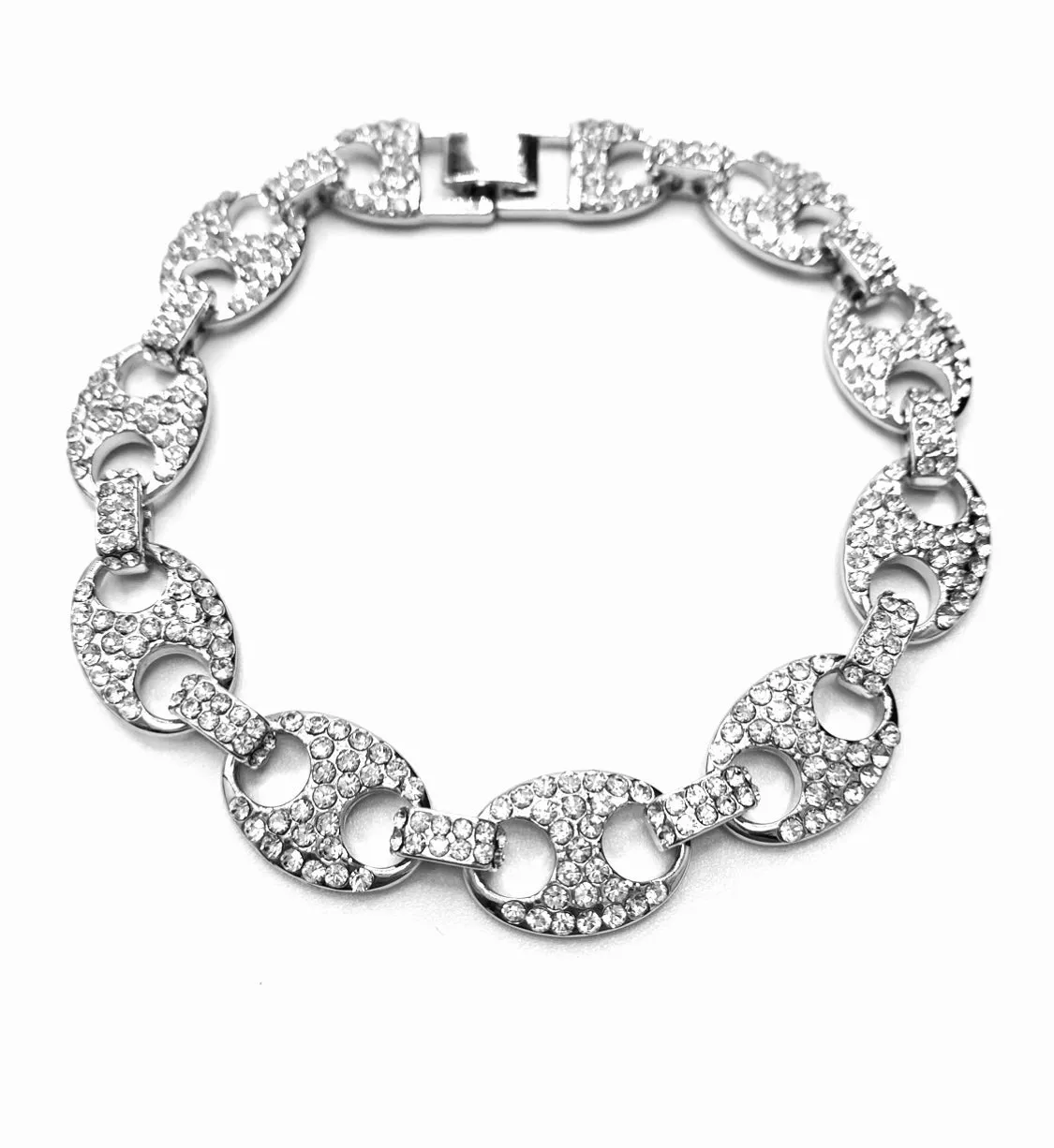 Bracelet Rhinestone Oval Link Large-Large