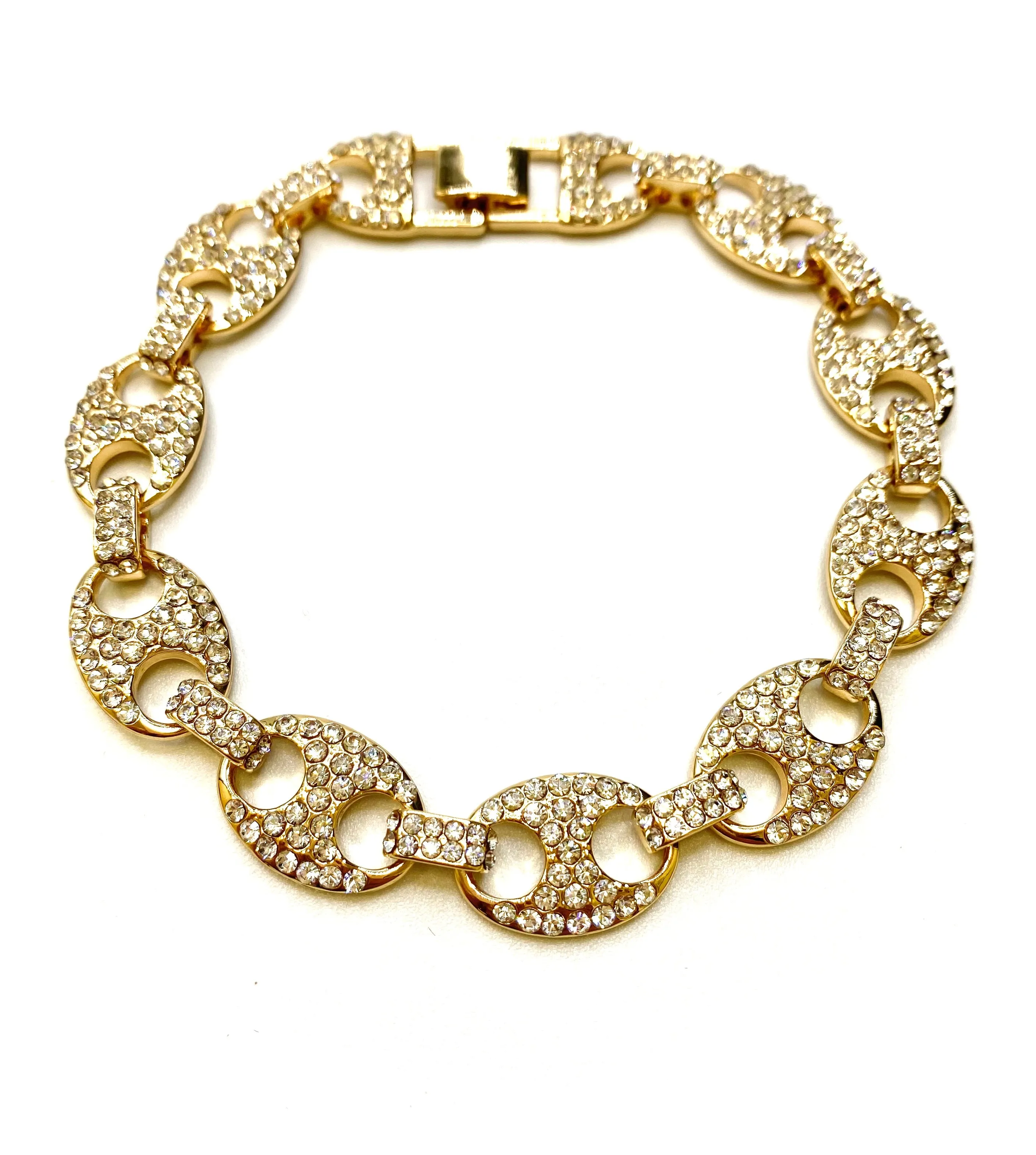 Bracelet Rhinestone Oval Link Large-Large