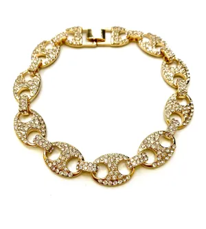 Bracelet Rhinestone Oval Link Large-Large