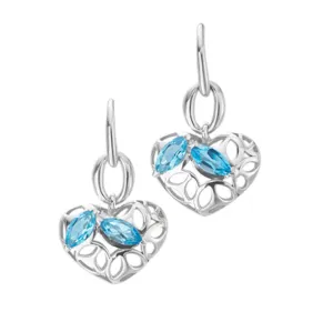 BRAND NEW Di Modolo Blue Quartz Drop Earrings in Plated Rhodium MSRP 295