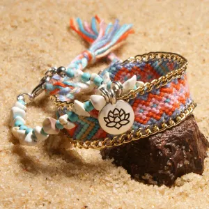 Buddhisttemple Turquoise Lotus Anklet